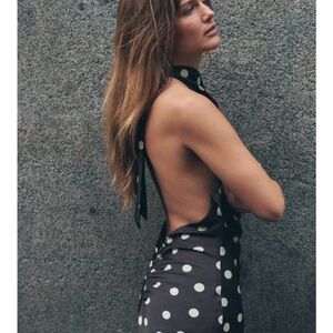 Zara Backless Dress with Polka Dots